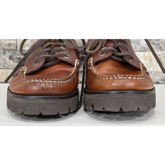 G.H. Bass Men\'s Ranger Camp Moc Super Lug Sole Leather Loafer Shoe Brown 8.5 D main image 4